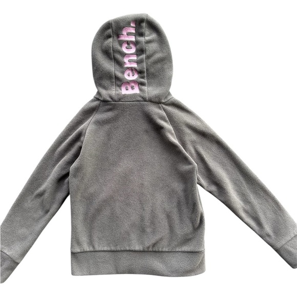 Bench Girls Grey Zip Fleece Hoodie Sweater Size 7/8 - Picture 3 of 7
